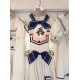 Mademoiselle Pearl Navy Bear Blouses, Skirt and One Piece(Reservation/Full Payment Without Shipping)